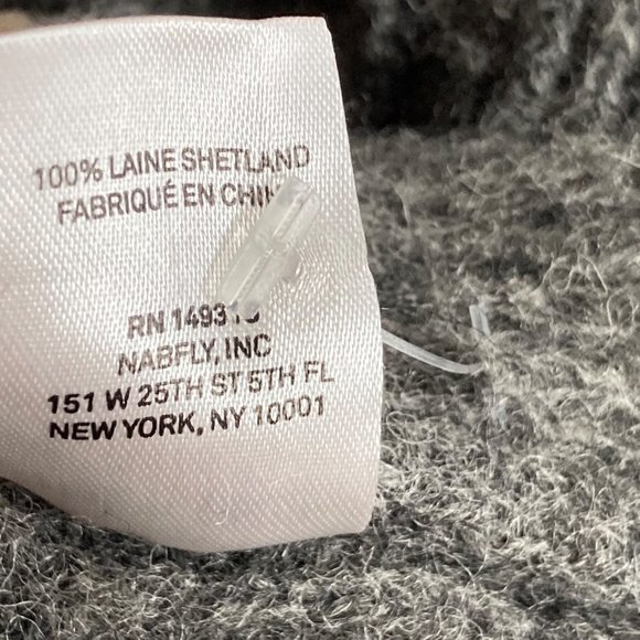Line of Trade 100% Shetland Wool Gray V-Neck Button Front Cardigan Sweater 2XL - Picture 6 of 9